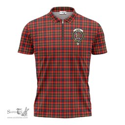 ScotsTee Shop Scottish Innes Modern Clan Crest Tartan Zipper Polo Shirt