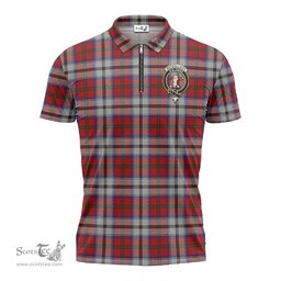ScotsTee Shop Scottish MacCulloch Dress Clan Crest Tartan Zipper Polo Shirt