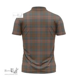 ScotsTee Shop Scottish Kennedy Weathered Clan Crest Tartan Zipper Polo Shirt