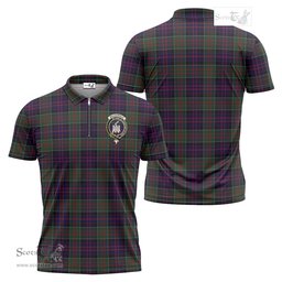 ScotsTee Shop Scottish MacDonald of Clan Ranald Clan Crest Tartan Zipper Polo Shirt