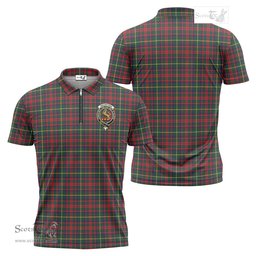 ScotsTee Shop Scottish MacIntosh Hunting Modern Clan Crest Tartan Zipper Polo Shirt