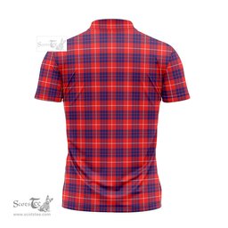 ScotsTee Shop Scottish Hamilton Modern Clan Crest Tartan Zipper Polo Shirt