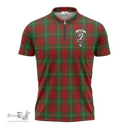 ScotsTee Shop Scottish Lennox Clan Crest Tartan Zipper Polo Shirt