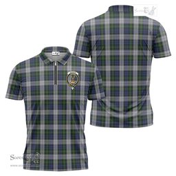 ScotsTee Shop Scottish Gordon Dress Clan Crest Tartan Zipper Polo Shirt