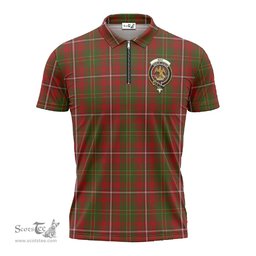 ScotsTee Shop Scottish Hay Clan Crest Tartan Zipper Polo Shirt