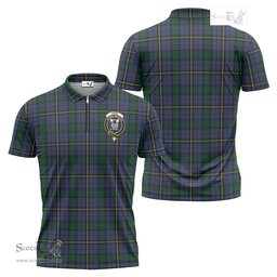 ScotsTee Shop Scottish Hope Clan Originaux Clan Crest Tartan Zipper Polo Shirt