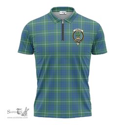 ScotsTee Shop Scottish Hamilton Hunting Ancient Clan Crest Tartan Zipper Polo Shirt
