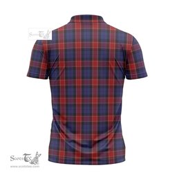ScotsTee Shop Scottish Graham of Menteith Red Clan Crest Tartan Zipper Polo Shirt