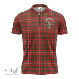 ScotsTee Shop Scottish MacKinnon Modern Clan Crest Tartan Zipper Polo Shirt