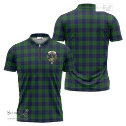 ScotsTee Shop Scottish Keith Modern Clan Crest Tartan Zipper Polo Shirt