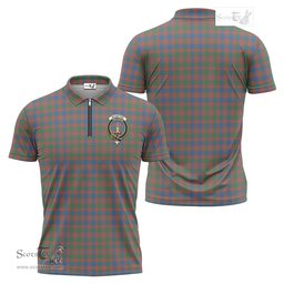 ScotsTee Shop Scottish MacIntyre Ancient Clan Crest Tartan Zipper Polo Shirt
