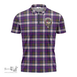 ScotsTee Shop Scottish MacDonald Dress Modern Clan Crest Tartan Zipper Polo Shirt