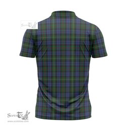 ScotsTee Shop Scottish Gow Hunting Clan Crest Tartan Zipper Polo Shirt