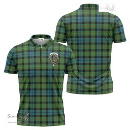 ScotsTee Shop Scottish Rollo Ancient Clan Crest Tartan Zipper Polo Shirt