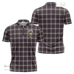 ScotsTee Shop Scottish MacDonald Dress Clan Crest Tartan Zipper Polo Shirt