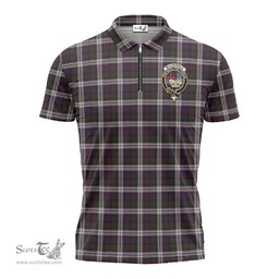 ScotsTee Shop Scottish MacDonald Dress Clan Crest Tartan Zipper Polo Shirt