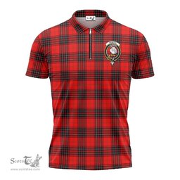 ScotsTee Shop Scottish Wemyss Modern Clan Crest Tartan Zipper Polo Shirt