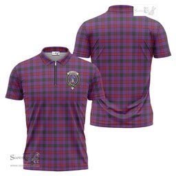 ScotsTee Shop Scottish Montgomery Modern Clan Crest Tartan Zipper Polo Shirt