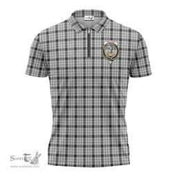 ScotsTee Shop Scottish Wallace Dress Clan Crest Tartan Zipper Polo Shirt
