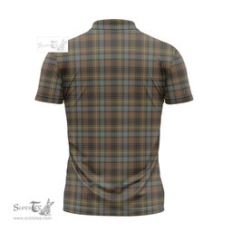 ScotsTee Shop Scottish Stewart Hunting Weathered Clan Crest Tartan Zipper Polo Shirt
