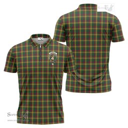ScotsTee Shop Scottish MacMillan Ancient Clan Crest Tartan Zipper Polo Shirt