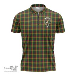 ScotsTee Shop Scottish MacMillan Ancient Clan Crest Tartan Zipper Polo Shirt