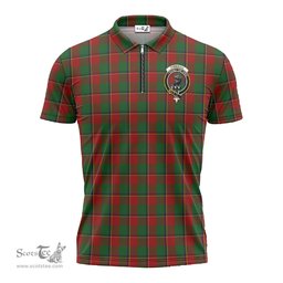 ScotsTee Shop Scottish Turnbull Dress Clan Crest Tartan Zipper Polo Shirt