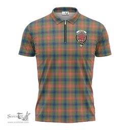 ScotsTee Shop Scottish Wilson Ancient Clan Crest Tartan Zipper Polo Shirt