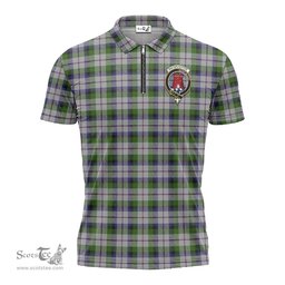 ScotsTee Shop Scottish MacNaughton Dress Clan Crest Tartan Zipper Polo Shirt