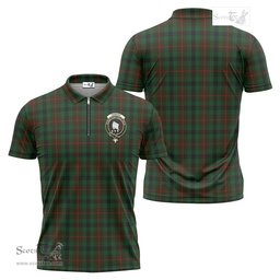 ScotsTee Shop Scottish Tennant Clan Crest Tartan Zipper Polo Shirt