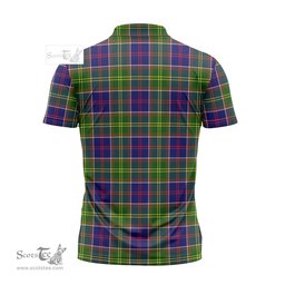 ScotsTee Shop Scottish Whitefoord Modern Clan Crest Tartan Zipper Polo Shirt