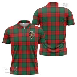 ScotsTee Shop Scottish Stewart Atholl Modern Clan Crest Tartan Zipper Polo Shirt