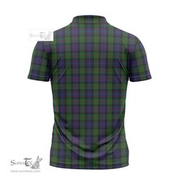ScotsTee Shop Scottish Murray of Atholl Clan Crest Tartan Zipper Polo Shirt