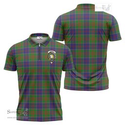 ScotsTee Shop Scottish Stewart of Appin Hunting Modern Clan Crest Tartan Zipper Polo Shirt