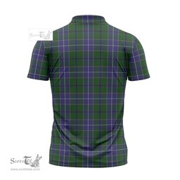 ScotsTee Shop Scottish Wishart Hunting Clan Crest Tartan Zipper Polo Shirt