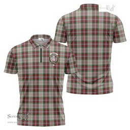 ScotsTee Shop Scottish MacLean Dress Clan Crest Tartan Zipper Polo Shirt