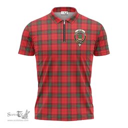 ScotsTee Shop Scottish Seton Modern Clan Crest Tartan Zipper Polo Shirt