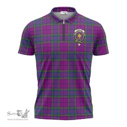 ScotsTee Shop Scottish Wardlaw Modern Clan Crest Tartan Zipper Polo Shirt