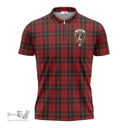 ScotsTee Shop Scottish Wallace Clan Crest Tartan Zipper Polo Shirt