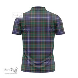 ScotsTee Shop Scottish MacRae Hunting Modern Clan Crest Tartan Zipper Polo Shirt