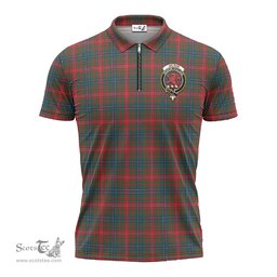 ScotsTee Shop Scottish Wilson Modern Clan Crest Tartan Zipper Polo Shirt