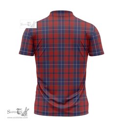 ScotsTee Shop Scottish Wishart Dress Clan Crest Tartan Zipper Polo Shirt