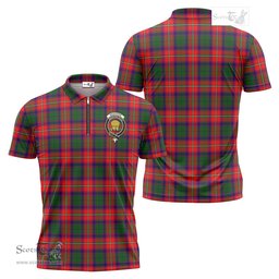 ScotsTee Shop Scottish Wauchope Clan Crest Tartan Zipper Polo Shirt