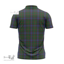 ScotsTee Shop Scottish Skene Clan Crest Tartan Zipper Polo Shirt