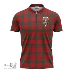 ScotsTee Shop Scottish MacNab Clan Crest Tartan Zipper Polo Shirt