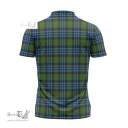 ScotsTee Shop Scottish Newlands of Lauriston Clan Crest Tartan Zipper Polo Shirt