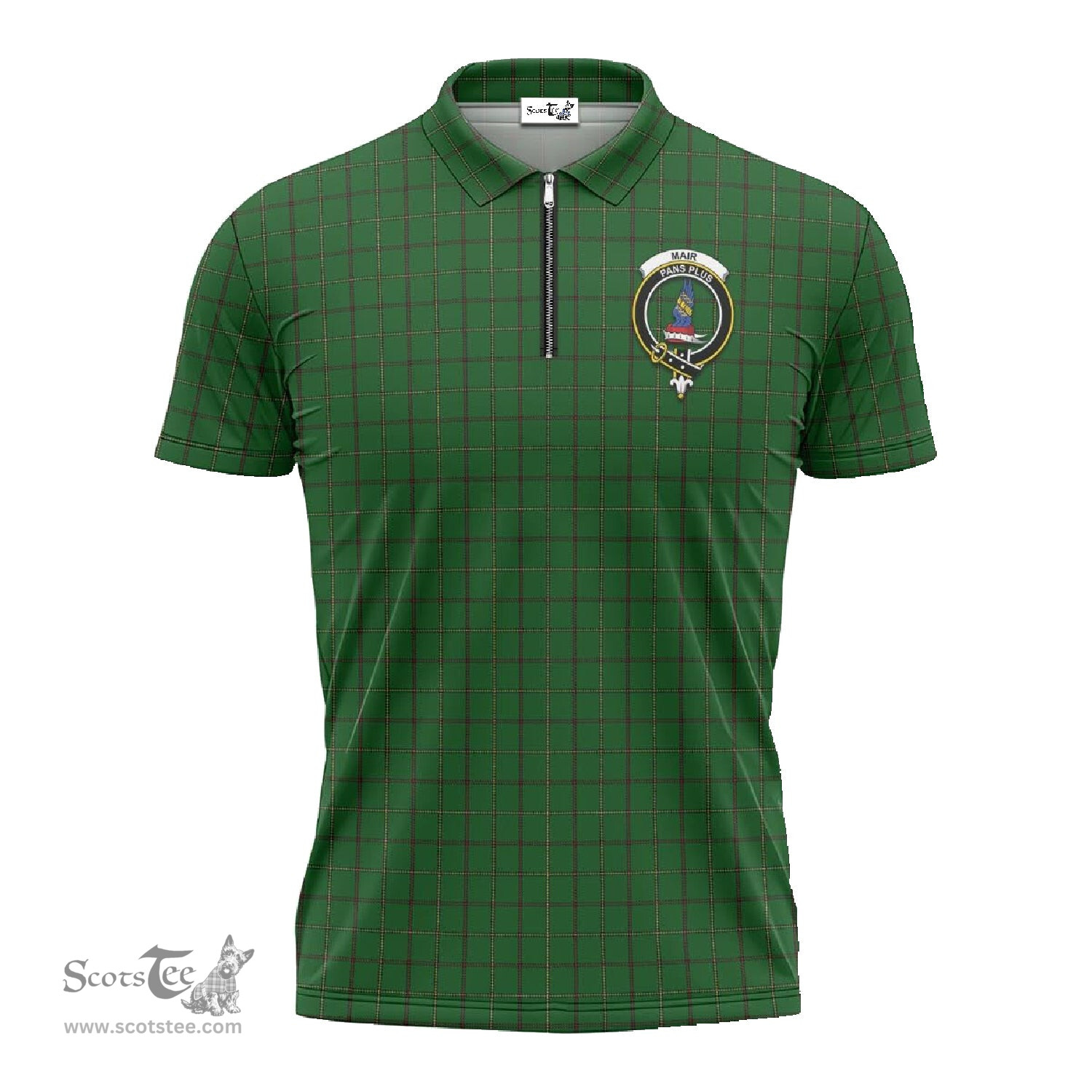 ScotsTee Shop Scottish Mar Tribe Clan Crest Tartan Zipper Polo Shirt