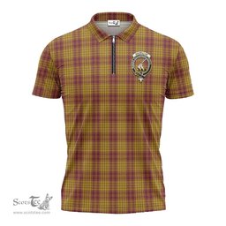 ScotsTee Shop Scottish MacMillan Dress Clan Crest Tartan Zipper Polo Shirt