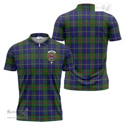 ScotsTee Shop Scottish MacLeod of Harris Modern Clan Crest Tartan Zipper Polo Shirt