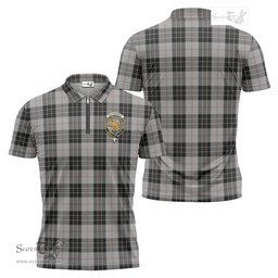 ScotsTee Shop Scottish MacPherson Dress Clan Crest Tartan Zipper Polo Shirt